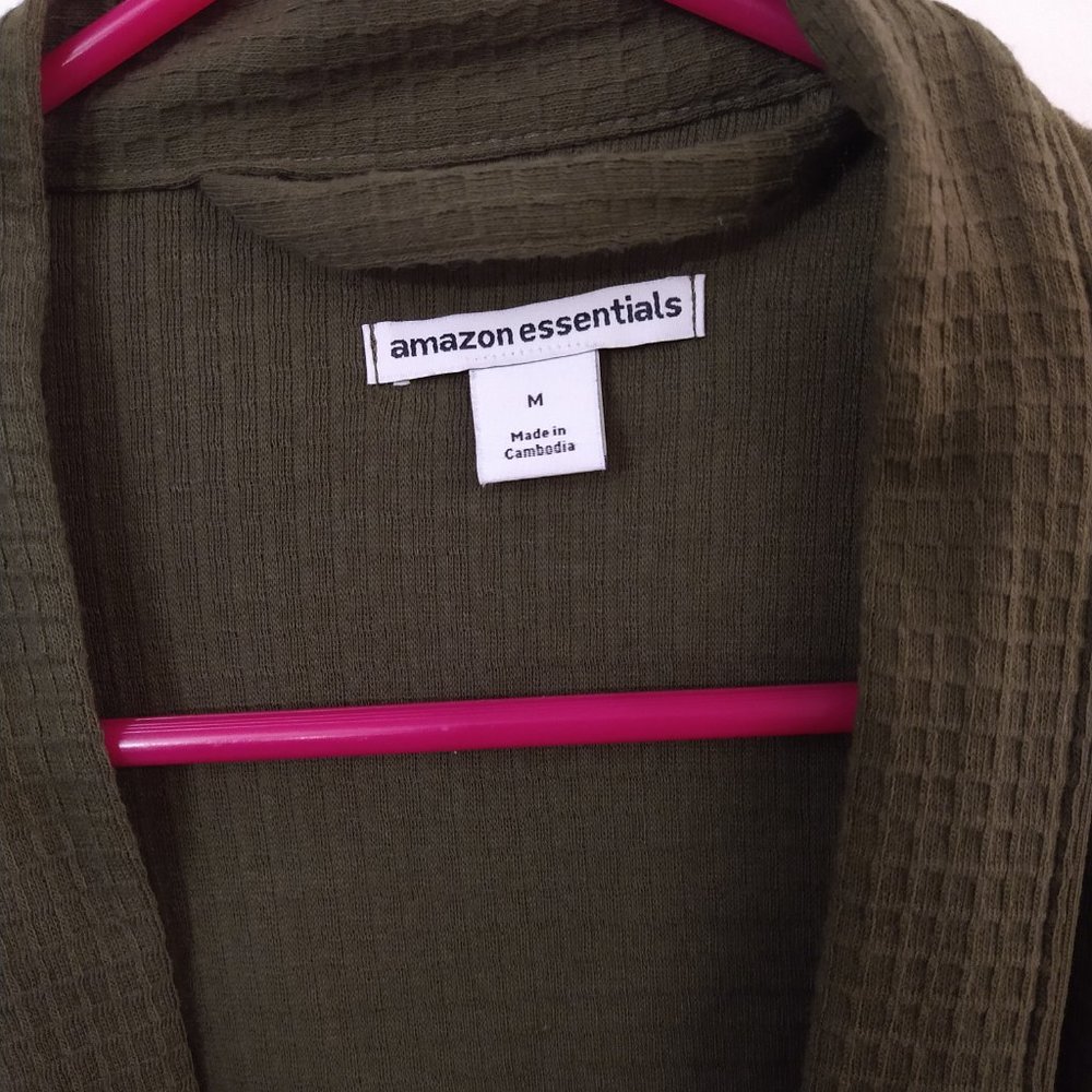 Olive green Amazon Essentials Robe-NWOT - Picture 6 of 7